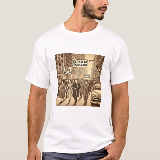 Vintager Bitcoin-Kryptowährungsentwurf T-Shirt (Vorderseite)