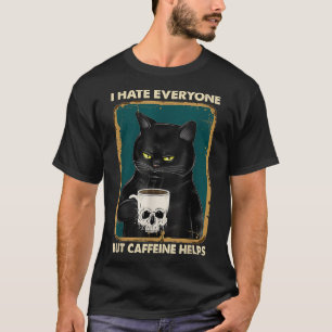 Vintager Black Cat-Kaffee, den ich nicht alle auße T-Shirt