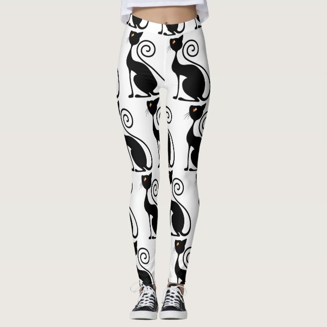 Vintager Black Cat-Stil Leggings (Vorderseite)