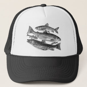 Vintager Black Fish Hat Truckerkappe
