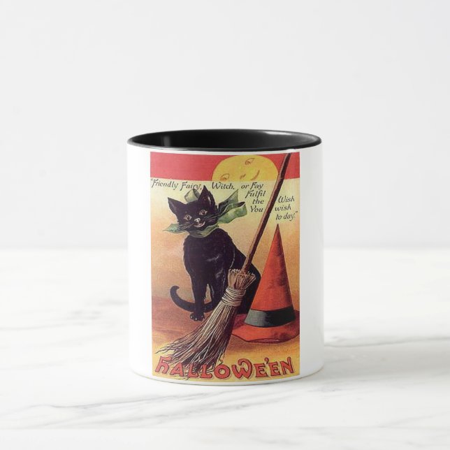 Vintager Black Halloween Caffee Tasse (Zentrum)