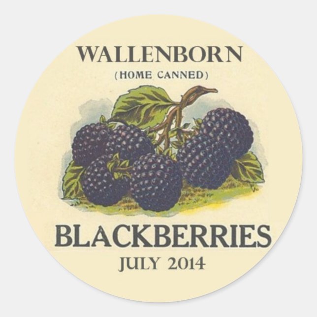 Vintager BlackBerry-Marmeladen-Aufkleber Runder Aufkleber (Vorderseite)