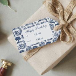 Vintager Blaue Creme Land Lebenslauf Geburtstag Geschenkanhänger