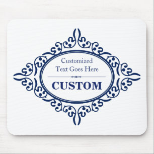 Vintager blauer Aufkleber 3 Mousepad