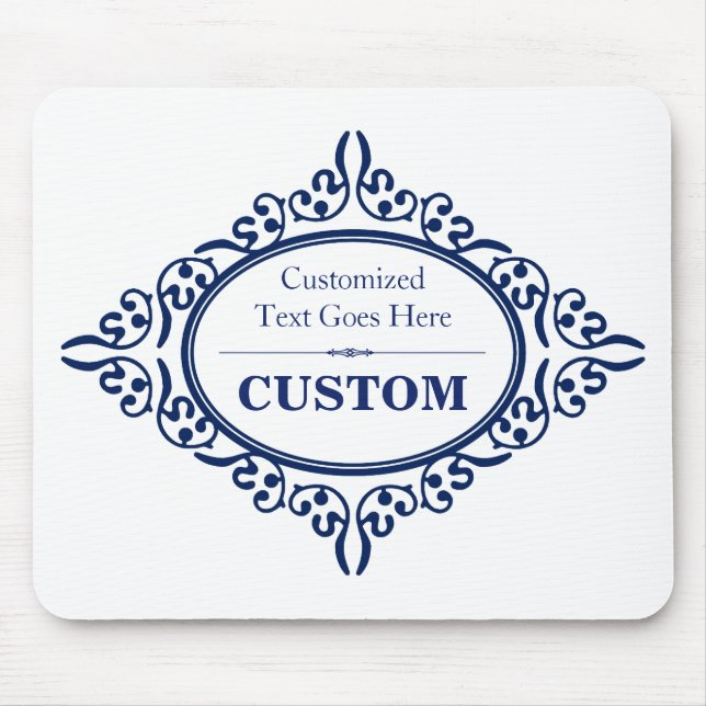 Vintager blauer Aufkleber 3 Mousepad (Vorne)