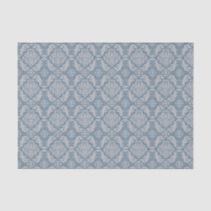 Vintager blauer Damast Seidenpapier