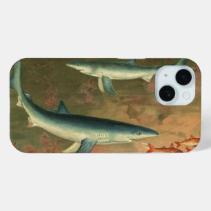 Vintager Blauer Hai isst Fisch, Meeresleben Case-Mate iPhone Hülle