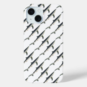 Vintager Blauer Hai, Leben im aquatischen Ozean iPhone 15 Hülle