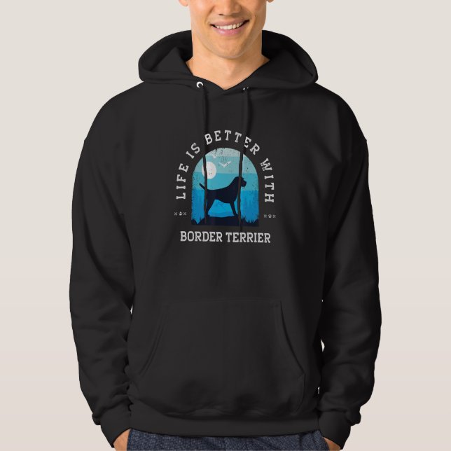 Vintager blauer Hund Mama Da Hoodie (Vorderseite)