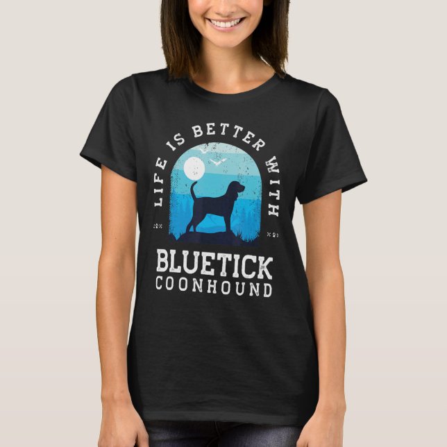 Vintager blauer Hund Mo T-Shirt (Vorderseite)