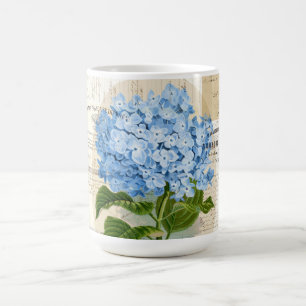Vintager blauer Hydrangea-französische Tasse