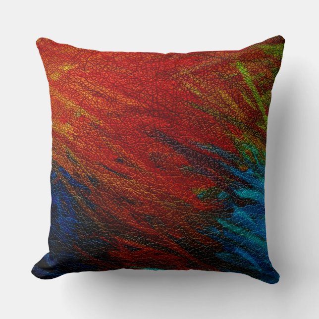 Vintager blauer Lederausdruck Kissen (Vorderseite)