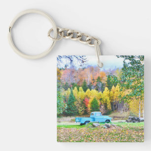 Vintager blauer LKW Acrylstoff-Schlüsselanhänger Schlüsselanhänger