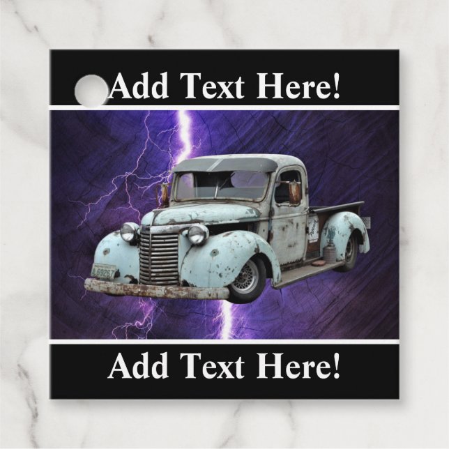 Vintager Blauer LKW Geschenkanhänger (Vorderseite)