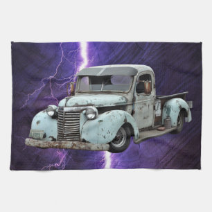 Vintager Blauer LKW Geschirrtuch