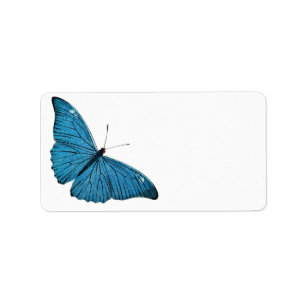 Vintager blauer Morpho Schmetterling Adressaufkleber