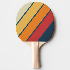 Vintager blauer Regenbogen fett Streifen Tischtennis Schläger