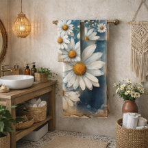 Vintager Blauer Schmetterling und Daisis | Bauernh