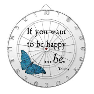 Vintager blauer Schmetterling und Tolstoy Dartscheibe