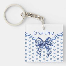 Vintager Blauer Schmetterlingsbock Personalisiert Schlüsselanhänger