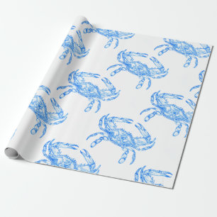 Vintager Blaukrabbe Geschenkpapier