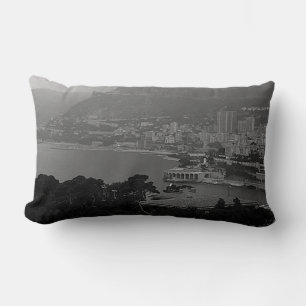 Vintager Blick auf Monaco Monte Carlo Lendenkissen