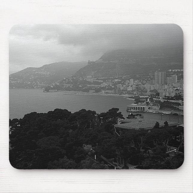 Vintager Blick auf Monaco Monte Carlo Mousepad (Vorne)
