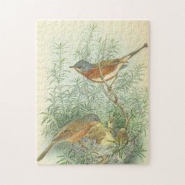 Vintager Blick auf Vögel und Nest in einem Baumpuz Puzzle