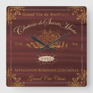 Vintager Blick der französischer Quadratische Wanduhr