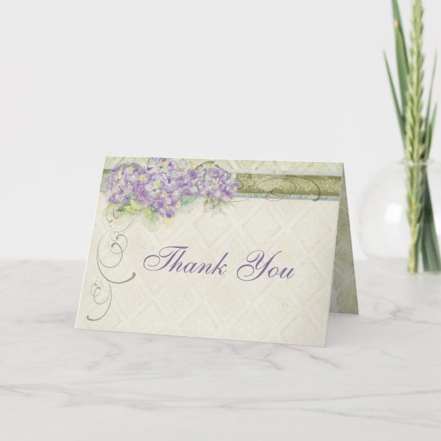Vintager Blicklila Hydrangea, danke zu merken (Vorderseite)