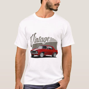 Vintager Block Red Camaro T-Shirt