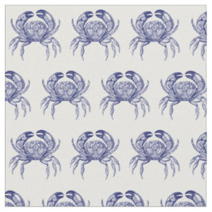 Vintager Blue Crab #1 Zeichnend Stoff