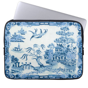 Vintager Blue Willow Neoprene Laptop Sleeve