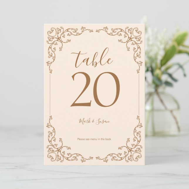 Vintager Blüh-Rahmen-Hochzeitstisch Programm (Stehend Vorderseite)