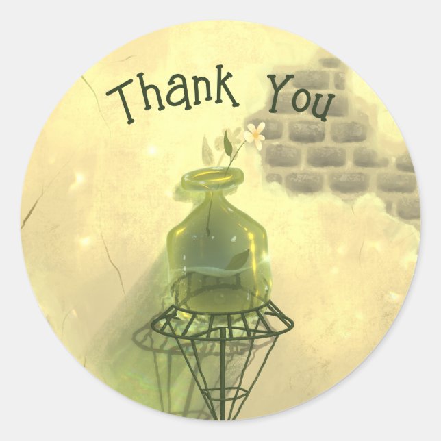 Vintager Blumenbeweis: Aufkleber rund um das Etike (Vorderseite)