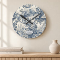 Vintager Blumenchic Blue Toile de jouy Monogram