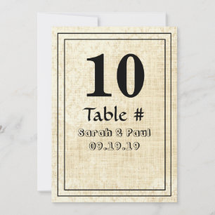 Vintager BlumenDamast Burlap Wedding Table No. Einladung