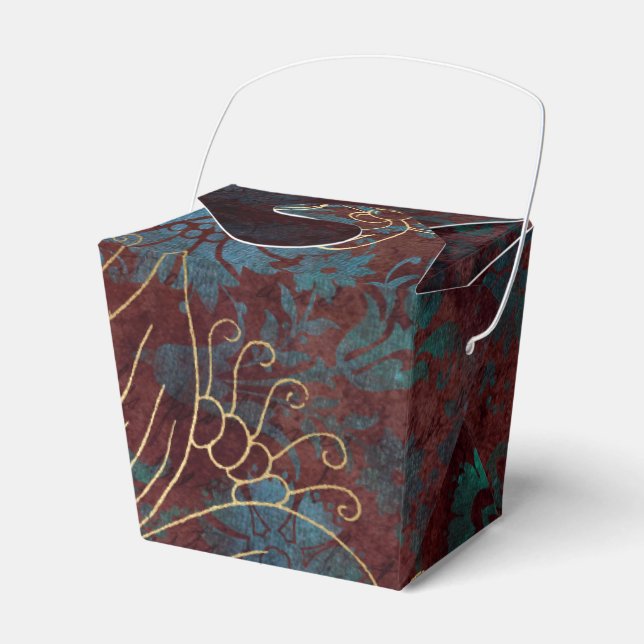 Vintager BlumenDamast Geschenkschachtel (Vorderseite)