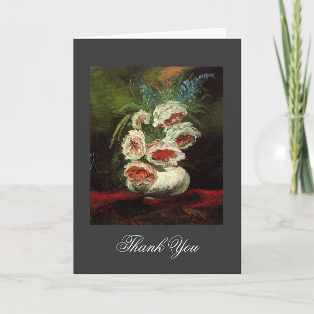 Vintager Blumendanke, Van Gogh Peonies Dankeskarte (Vorderseite)