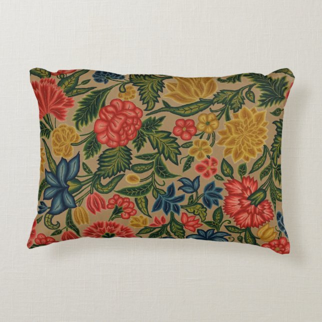 Vintager Blumendesigner Dekokissen (Rückseite)
