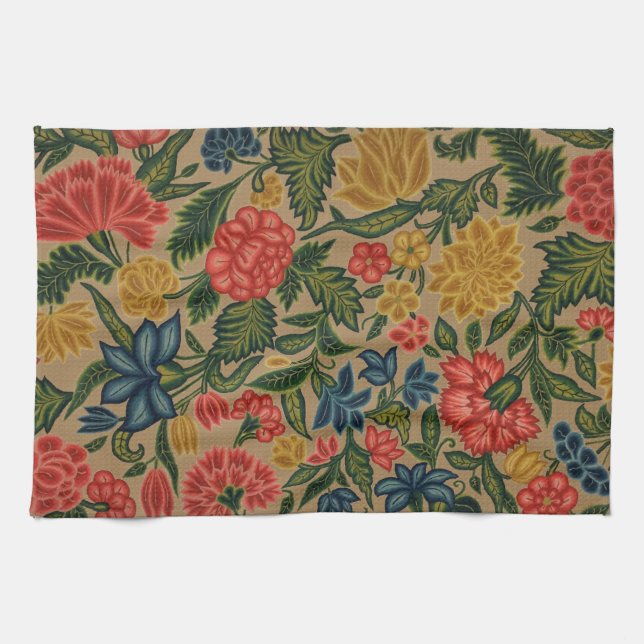 Vintager Blumendesigner Geschirrtuch (Horizontal)