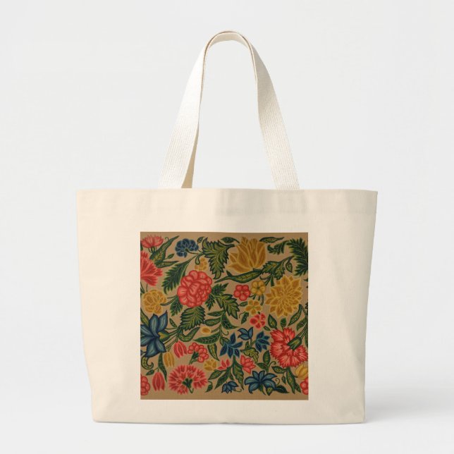 Vintager Blumendesigner Jumbo Stoffbeutel (Vorne)