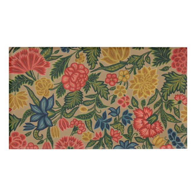 Vintager Blumendesigner Namenschild (Vorderseite)