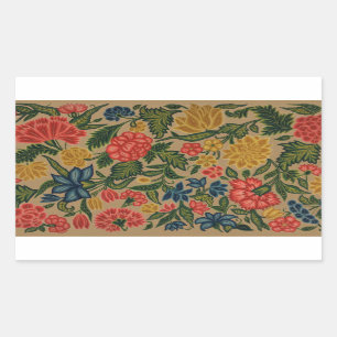 Vintager Blumendesigner Rechteckiger Aufkleber
