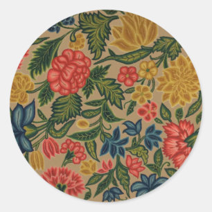 Vintager Blumendesigner Runder Aufkleber