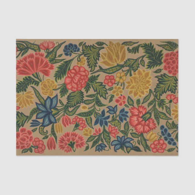 Vintager Blumendesigner Seidenpapier (Vorderseite)