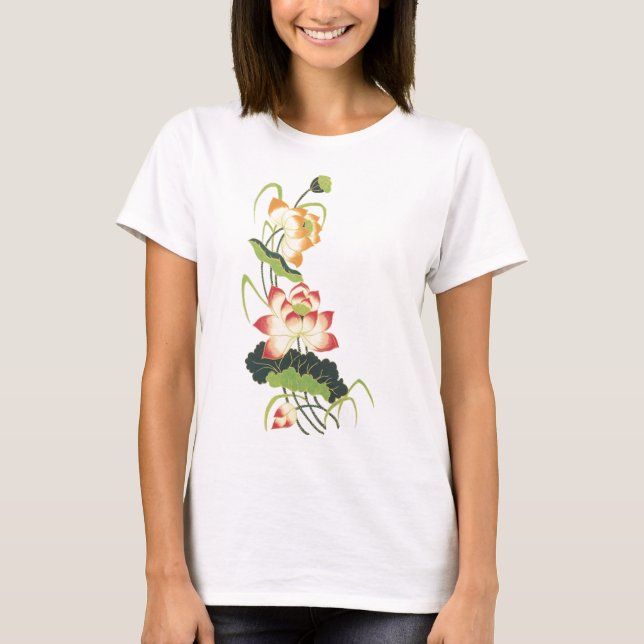 Vintager Blumenentwurf T-Shirt (Vorderseite)
