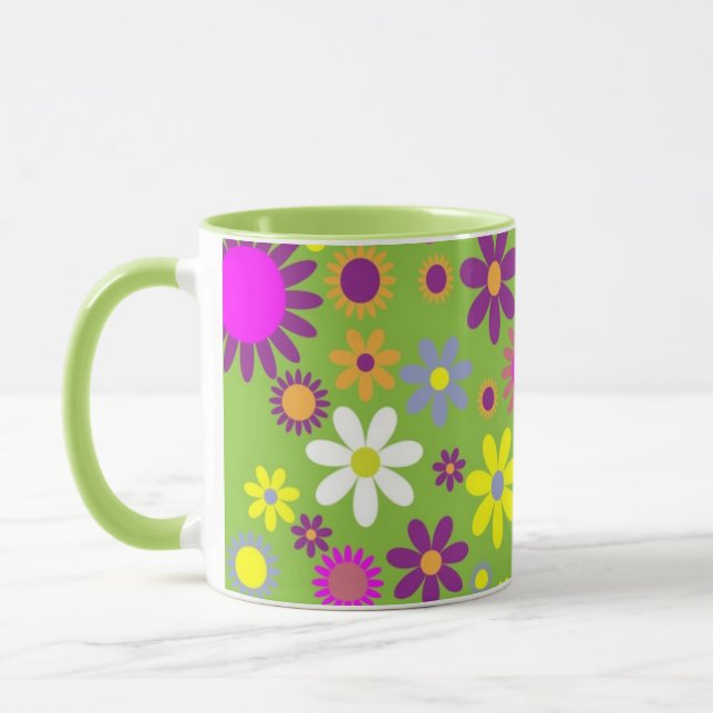 Vintager Blumenfrühling Frohes Muttertagsfest Tass Tasse (Links)