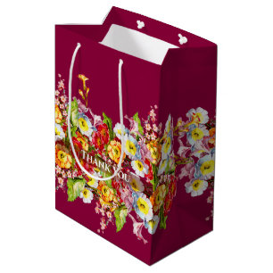 Vintager Blumenfrühling Primroses Niedlich Chic Bu Mittlere Geschenktüte
