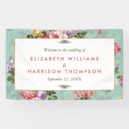 Vintager Blumengarten Botanische Hochzeit Banner